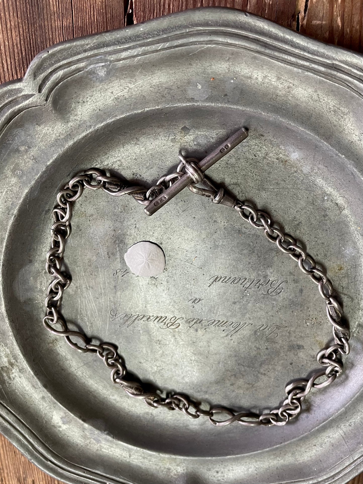 Antique Solid Silver Vest Chain Neckl