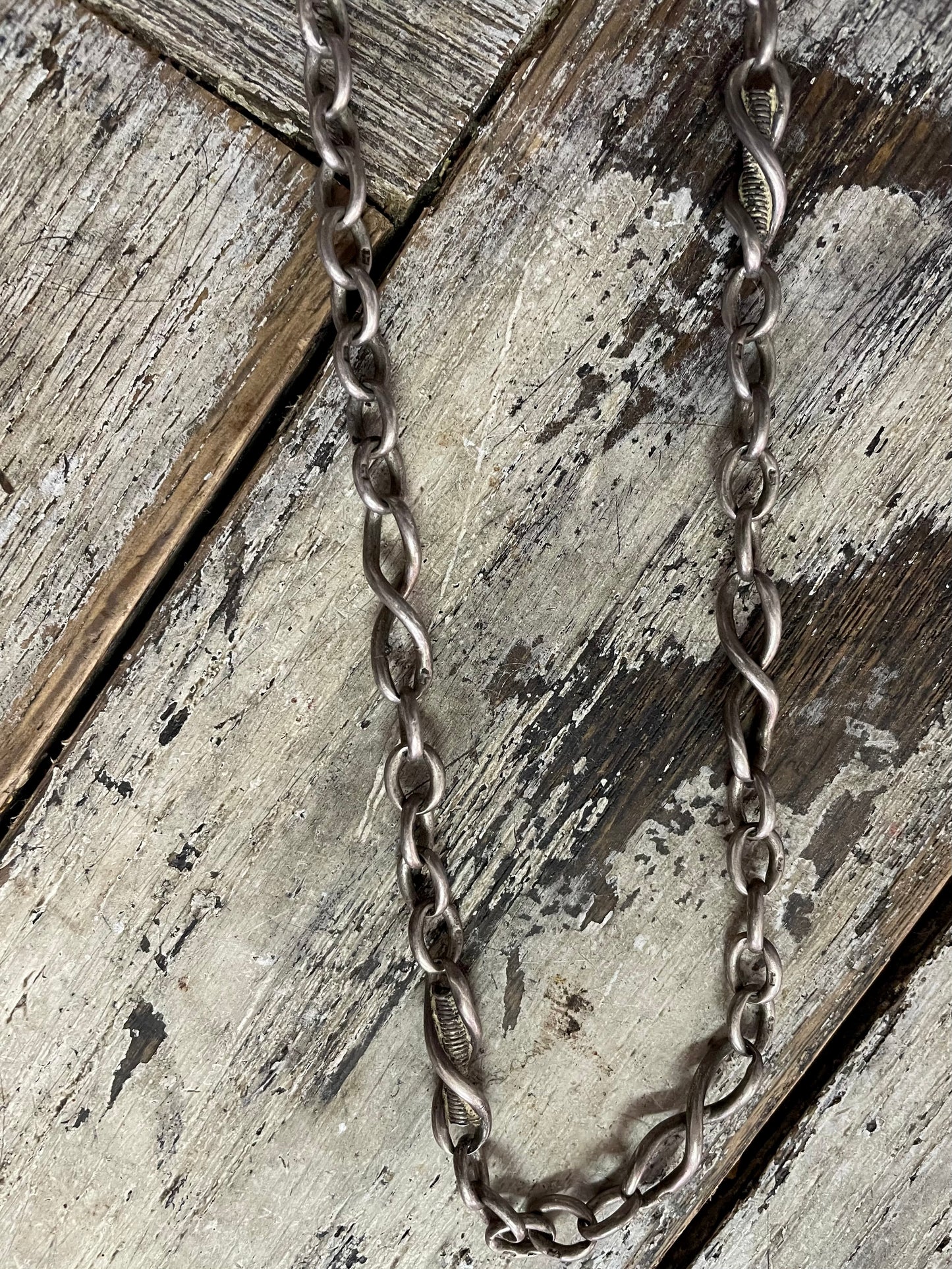 Antique Solid Silver Vest Chain Neckl