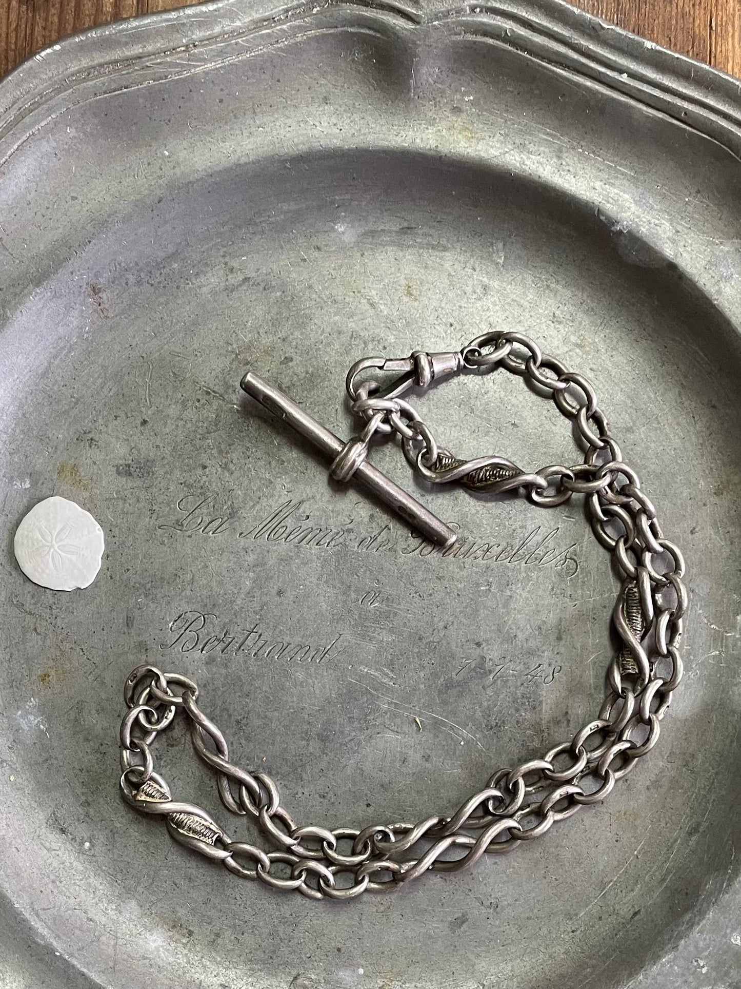 Antique Solid Silver Vest Chain Neckl