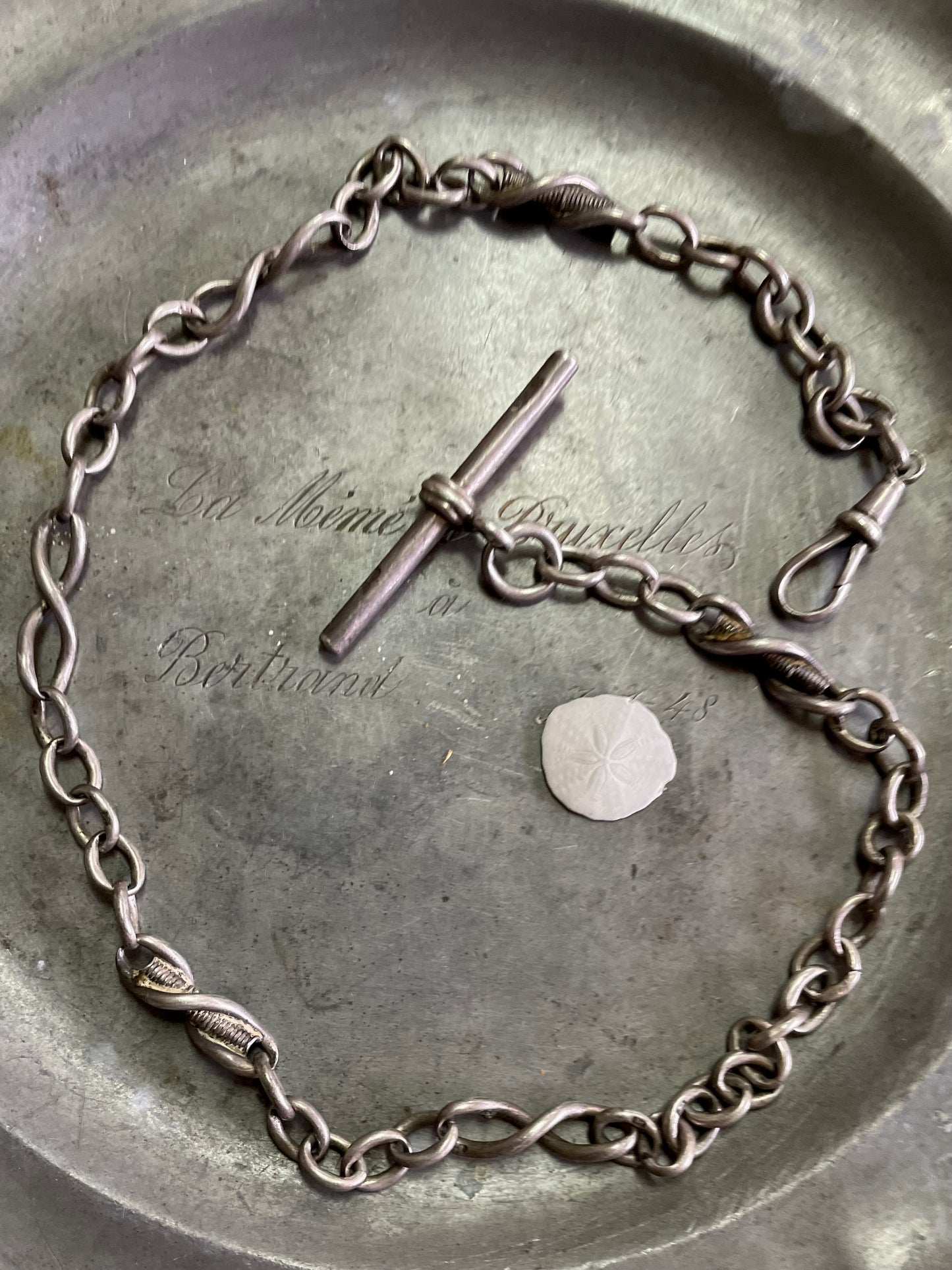 Antique Solid Silver Vest Chain Neckl