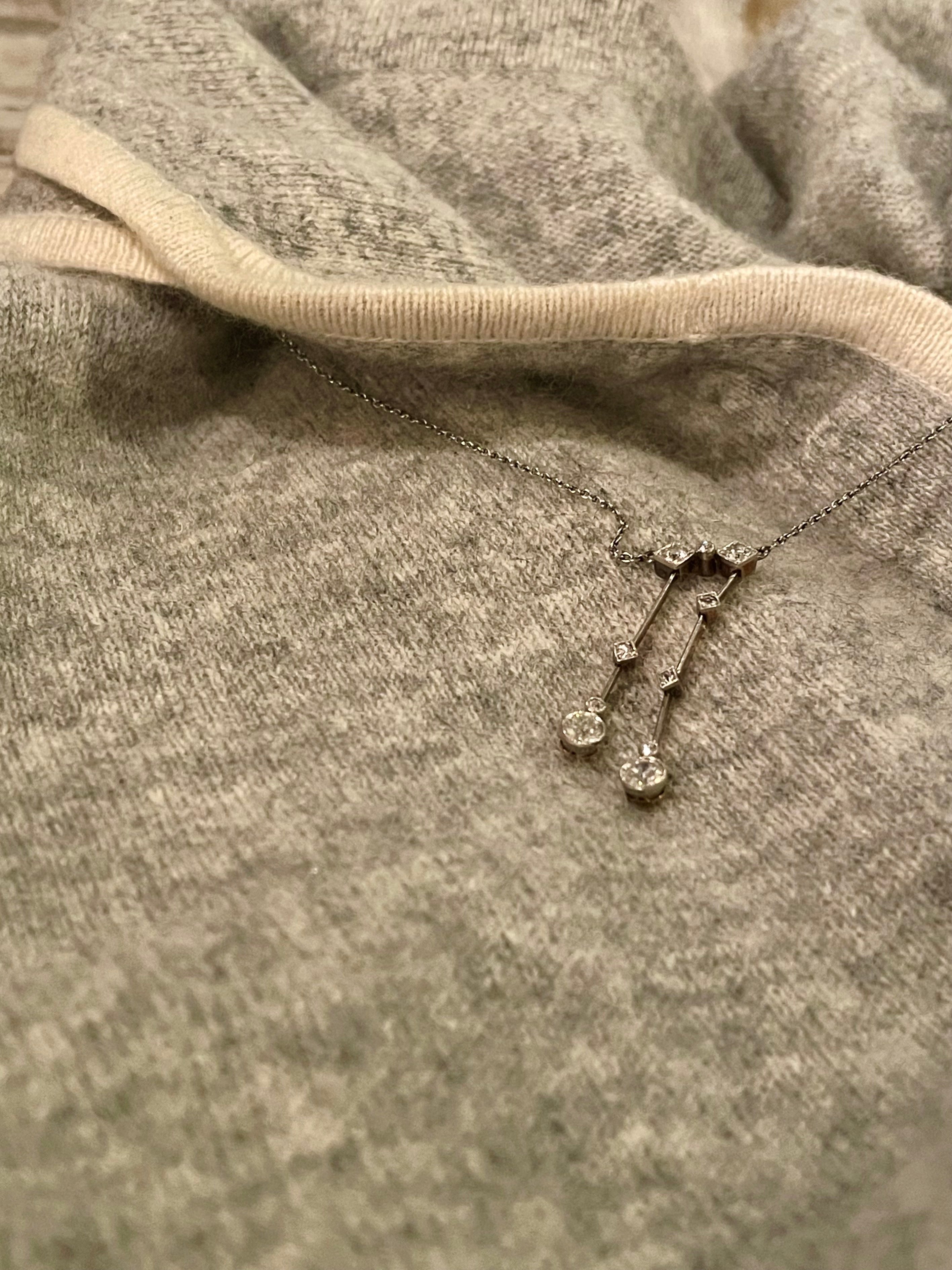 ダイヤモンド　ネックレス NANA様専用31.エメラルド ダイヤモンド K18WG/pt ネックレス